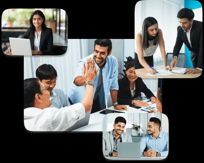 Team collaboration collage